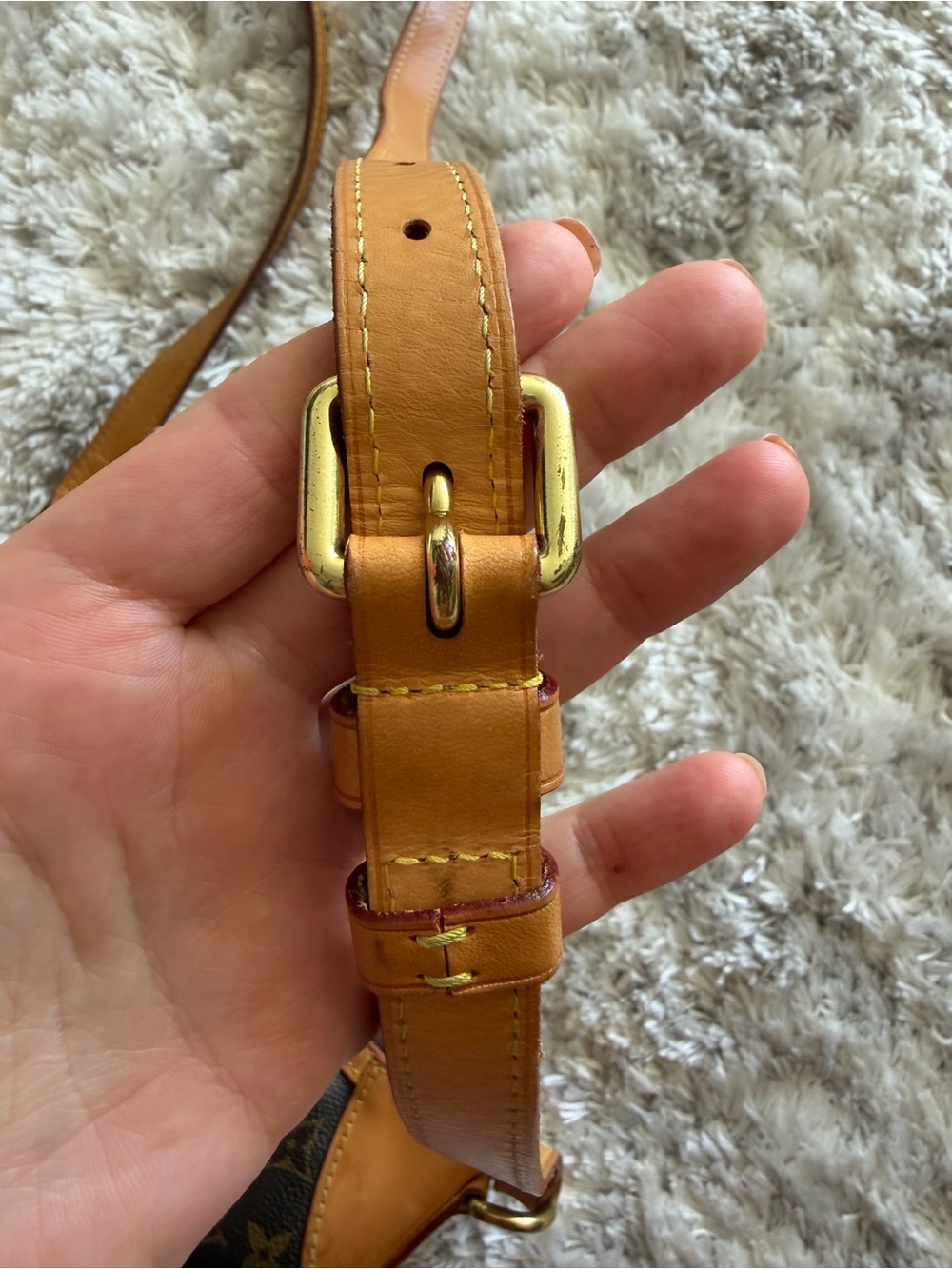 Louis Vuitton Monogram Crossbody in Brown & Tan Leather Trim - Picture 4 of 16